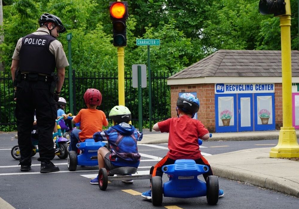 Kids learn how to move safely through the world, one tiny block at a time.
