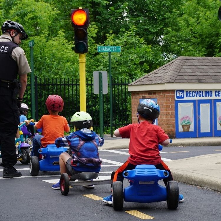Kids learn how to move safely through the world, one tiny block at a time.
