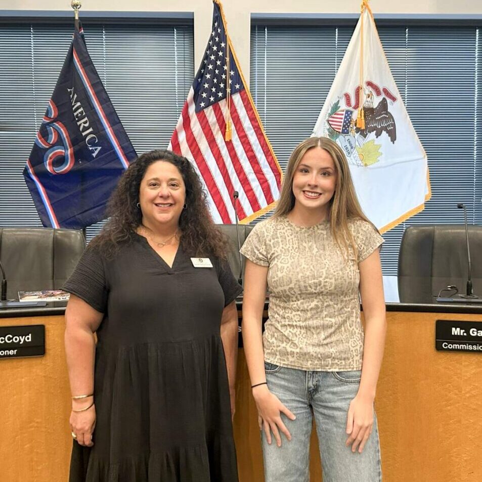 Jackie Haddad-Tamer and Audrey Zimmer work together to turn students’ ideas into community programs, volunteer opportunities and events. <br><i>Photo by Sophia Schiappa</i>